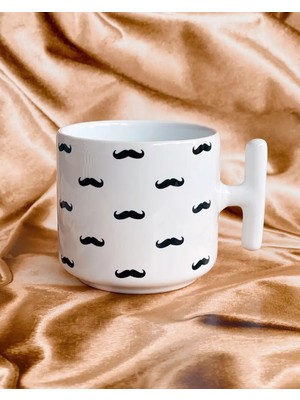 Bikutumutluluk Cool Bıyık Pattern Hediye Kupa Fincan