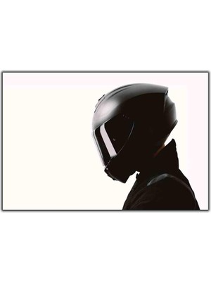 Tablo Dekor mt Revenge 2 Siyah Kasklı Motorcu Kanvas Tablo