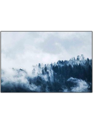 Tablo Dekor Bulutların Arasındaki Ağaçlar Kanvas Tablo