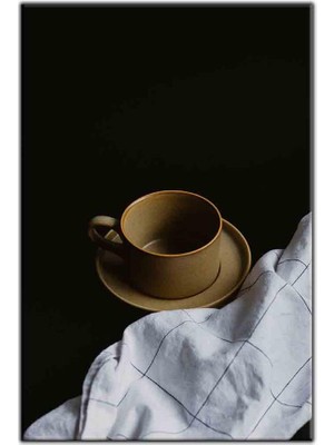 Tablo Dekor Kahverengi Fincan Kanvas Tablo