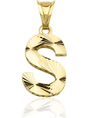 Fiyonk Kuyumculuk 14 Ayar Altın Mini Shine Kolye Ucu S Harfi