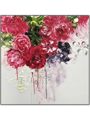 Tablo Dekor Güllerin Gözyaşı Yoğun Yağlı Boya Dokulu Tablo