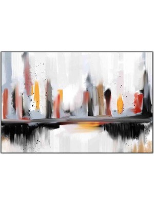 Tablo Dekor Soyut Şehir Imgeleri Yağlı Boya Dokulu Tablo