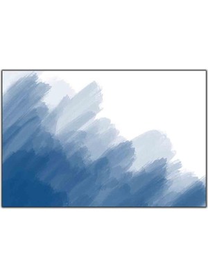 Tablo Dekor Soyut Mavi Gölgeler Yağlı Boya Dokulu Tablo