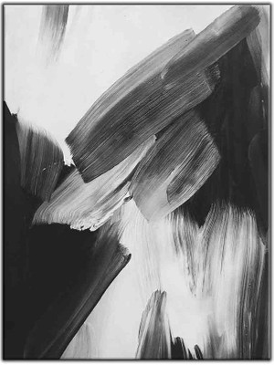 Tablo Dekor Soyut Siyah Çizgiler Yağlı Boya Dokulu Tablo