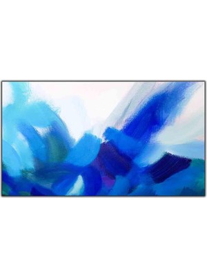 Tablo Dekor Mavi Fırça Darbeleri Yağlı Boya Dokulu Tablo
