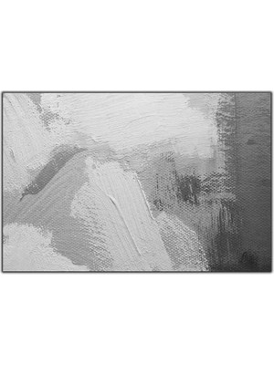 Tablo Dekor Siyah Beyaz Spatula Ahengi Yağlı Boya Dokulu Tablo