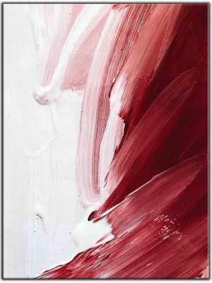 Tablo Dekor Soyut Kırmızı Dalgalar Yağlı Boya Dokulu Tablo