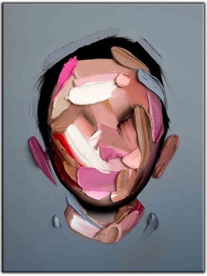 Tablo Dekor Soyut Çocuk Portresi Yağlı Boya Dokulu Tablo