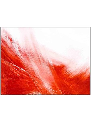Tablo Dekor Kırmızı Fırça Izleri Yağlı Boya Dokulu Tablo