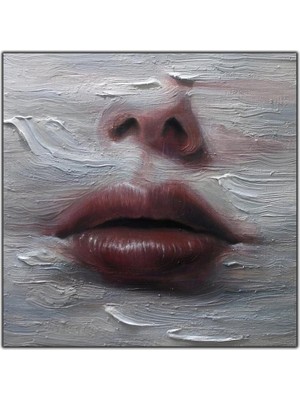 Tablo Dekor Durgun Deniz Yüzlü Kadın Yağlı Boya Dokulu Tablo