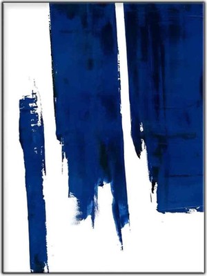 Tablo Dekor Mavi Fırça Darbeleri Orijinal Yağlı Boya Tablo