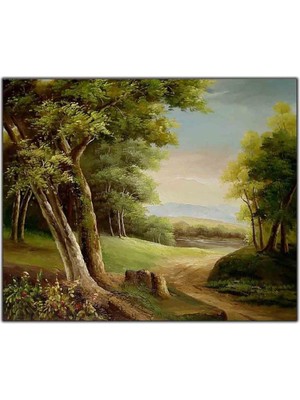 Tablo Dekor Ormandaki Patika Yol Orijinal Yağlı Boya Tablo