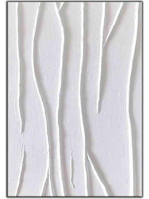 Tablo Dekor Soyut Beyaz Çizgiler Orijinal Yağlı Boya Tablo