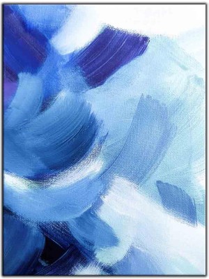 Tablo Dekor Mavi Fırça Dokunuşları Yağlıboya Dokulu Tablo