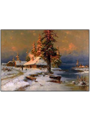 Tablo Dekor Soğuk Havada Insanlar Orijinal Yağlı Boya Tablo