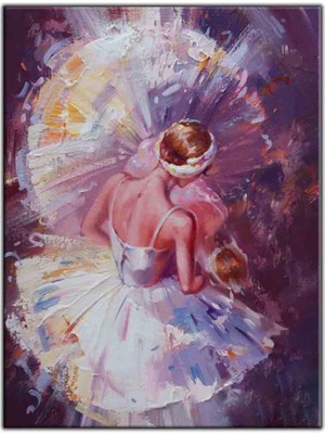 Tablo Dekor Baleye Hazırlanan Balerinler Yağlı Boya Dokulu Tablo