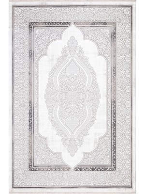 Ipek Mekik Halı Gordion Siyah Beyaz Klasik Göbekli Halı