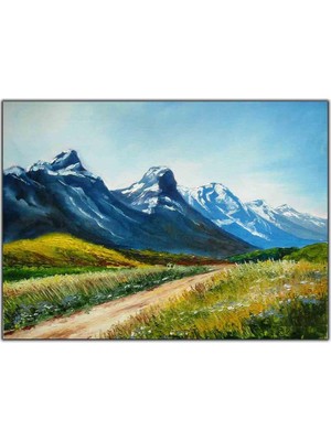 Tablo Dekor Doğa Manzarası Yağlı Boya Dokulu Tablo