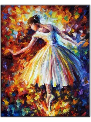 Tablo Dekor Parmak Uçlarındaki Balerin Yağlı Boya Dokulu Tablo