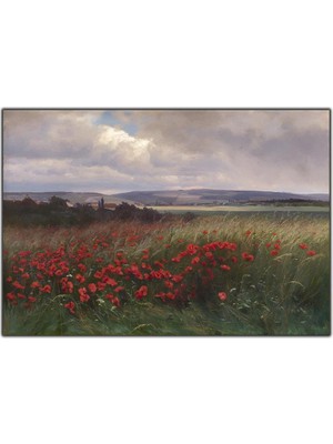 Tablo Dekor Kırmızı Gelincik Çiçekleri Orijinal Boya  Tablo