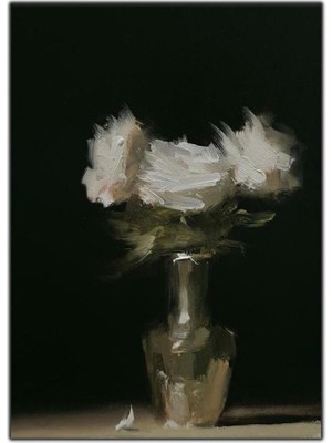 Tablo Dekor Vedalardan Bir Buket Yağlı Boya Dokulu Tablo