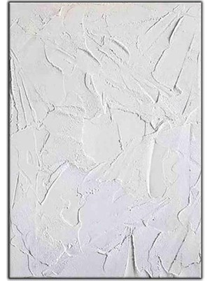 Tablo Dekor Soyut Beyaz Desenler Orinal Yağlı Boya Tablo