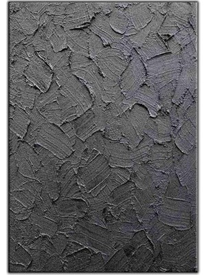 Tablo Dekor Soyut Gri Spatula Izler Orijinal Yağlı Boya Tablo