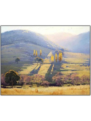 Tablo Dekor Çayır Çimen Orijinal Yağlı Boya Tablo