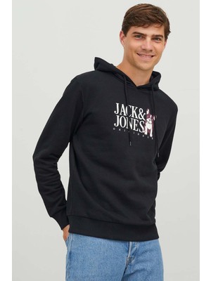 Jack & Jones Jorbeware Sweat Hood Fst Erkek Siyah Sweatshirt 12244219-Black