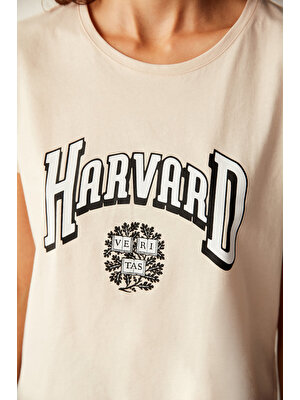 Harvard Slogan Baskılı Pijama Takımı
