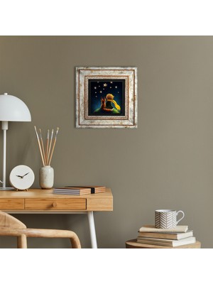 Pinecone Küçük Prens Taş Duvar Tablosu Çerçeveli Duvar Dekoru Wall Art T1-386