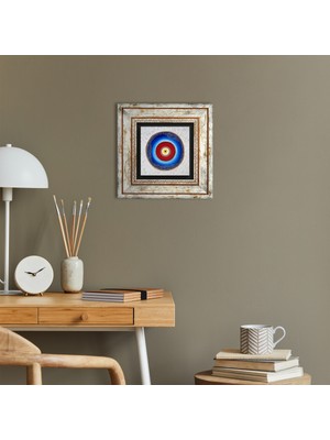 Pinecone Nazar Taş Duvar Tablosu Çerçeveli Duvar Dekoru Wall Art T1-244