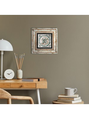 Pinecone Çini Sanatı Taş Duvar Tablosu Çerçeveli Duvar Dekoru Wall Art T1-31