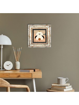 Pinecone Bohem Taş Duvar Tablosu Çerçeveli Duvar Dekoru Wall Art T1-325