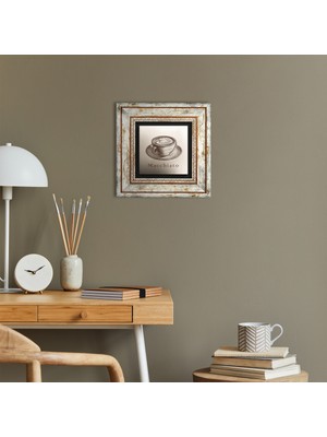 Pinecone Kahve Taş Duvar Tablosu Çerçeveli Duvar Dekoru Wall Art T1-366