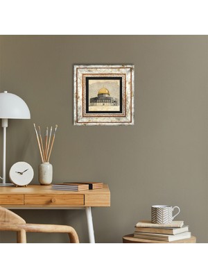 Pinecone Mescid-i Aksa Taş Duvar Tablosu Çerçeveli Duvar Dekoru Wall Art T1-128