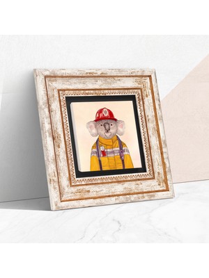 Pinecone Stone Koala Çerçeveli Taş Duvar Tablosu – Dekoratif Modern Sanat, Ev ve Ofis Dekoru |TK1-163|