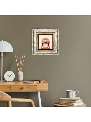 Pinecone Kirpi Taş Duvar Tablosu Çerçeveli Duvar Dekoru Wall Art T1-166