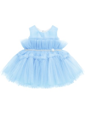 Lilax Baby Lilax Kız Bebek Tüllü Tokalı Ayakkabılı Özel Gün Elbisesi
