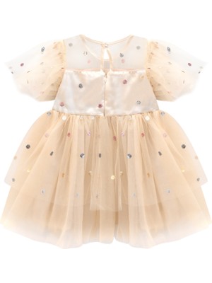 Lilax Baby Lilax Kız Çocuk Puanlı Tüllü Doğum Günü Parti Elbisesi