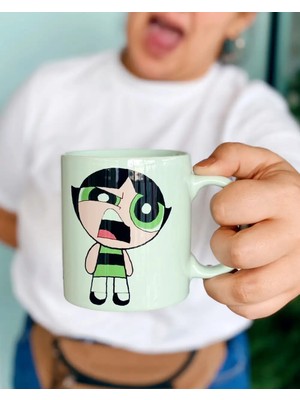 Bikutumutluluk Pazartesi Sendromu Huysuz Buttercup Yeşil Hediye Kupa Bardak