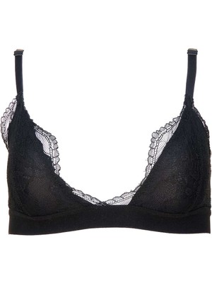 Herita Athena Siyah Notte Dantelli Bralet