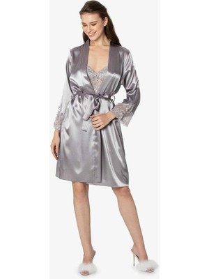 Pierre Cardin 2li Saten Kısa Gecelik Sabahlık 4300 Royal