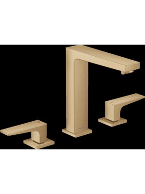 Hansgrohe Metropol 3-Delıklı Lavabo Bataryası 160 Cubuk Volan Mat Bronz 32515140