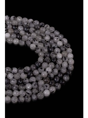 Dünya Doğal Taş 6 mm Faset Rutil Kuvars Taşı Dizi