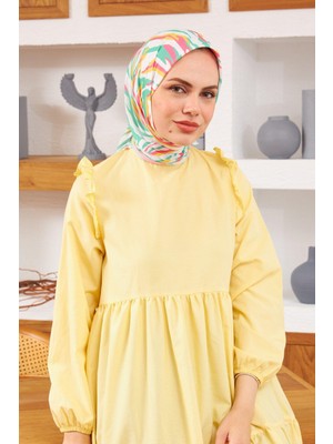 İpekhan Nature Zebra Soft Eşarp Beyaz Yeşil 1141-10