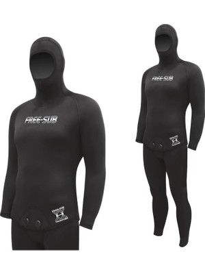 Free-Sub 9mm Karadeniz Yamamoto39 Siyah Profesyonel Scuba Tüplü Dalış Elbisesi