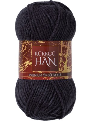 Kürkçü Han Dekor 100GR 100M El Örgü Ipi Koyu Gri