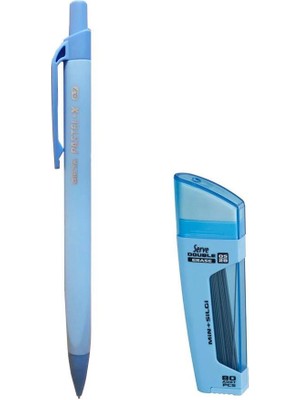 Gıpta Pastel-X Mekanik Uçlu Versatil Kalem 0.7 mm Pastel Mavi - Serve Double Silgi+Min Uç 0.7 mm